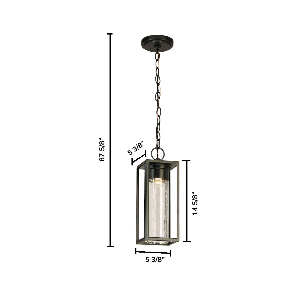 Walker Hill LED 5.39 inch Matte Black Outdoor Pendant